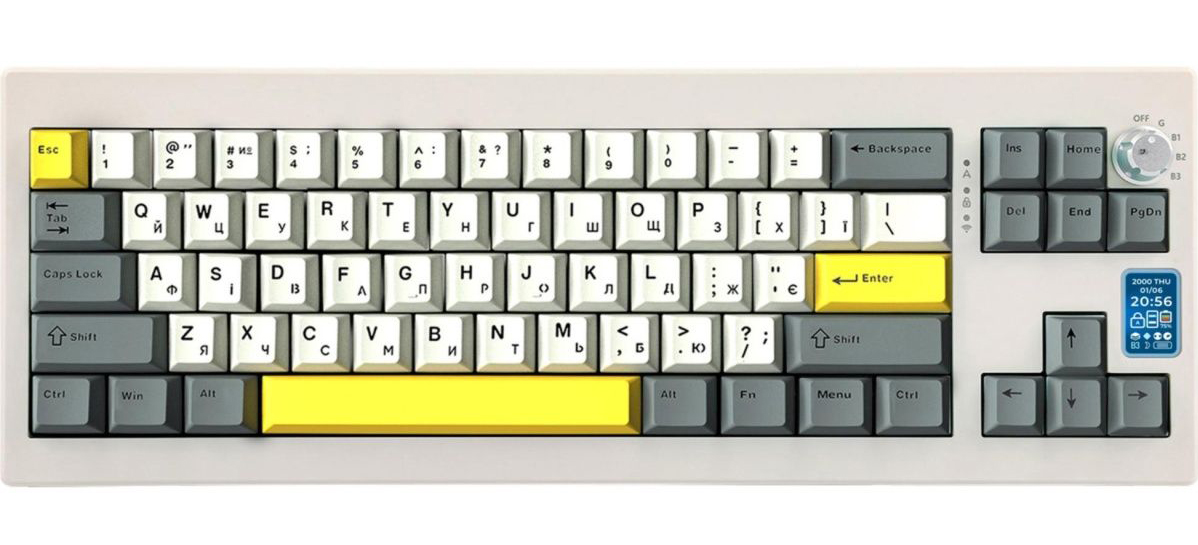 Бездротова клавіатура EPOMAKER Shadow-X механічна з Hot-Swap, RGB та дисплеєм